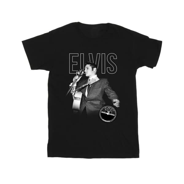 Elvis Boys Logo Portrait T-Shirt Black 5-6 Years