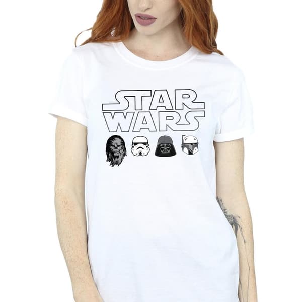 Star Wars Womens/Ladies Character Heads Cotton Boyfriend T-Shirt