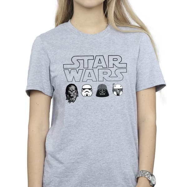 Star Wars Womens/Ladies Character Heads Cotton Boyfriend T-Shirt