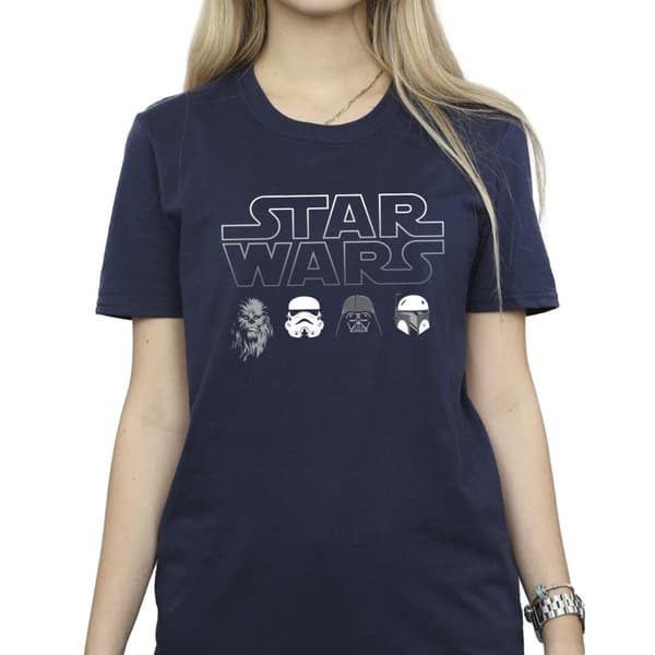 Star Wars Womens/Ladies Character Heads Cotton Boyfriend T-Shirt