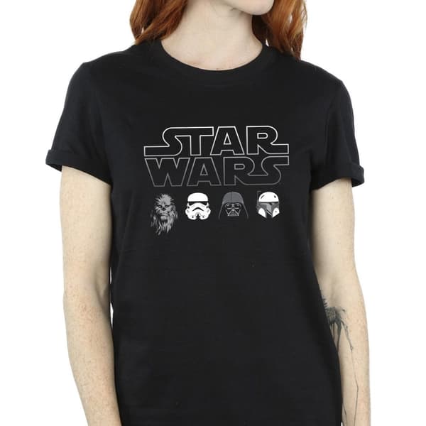 Star Wars Womens/Ladies Character Heads Cotton Boyfriend T-Shirt