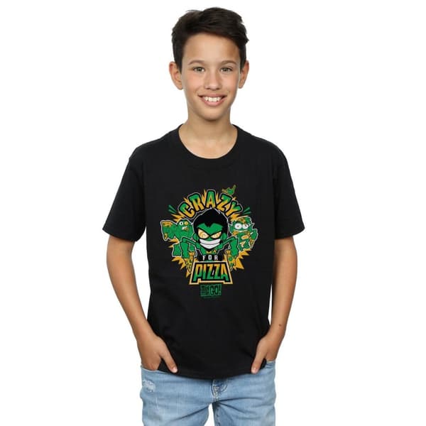 DC Comics T-shirt för pojkar Teen Titans Go Crazy For Pizza