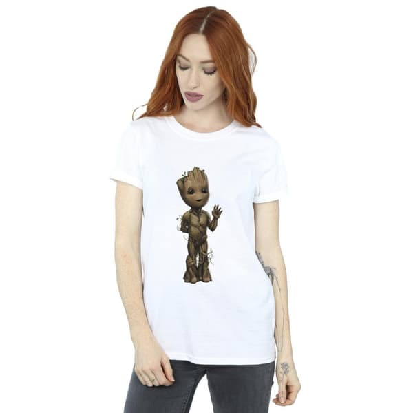 Marvel Dam/Tjej I Am Groot Wave Pose Boyfriend-T-shirt i bomull