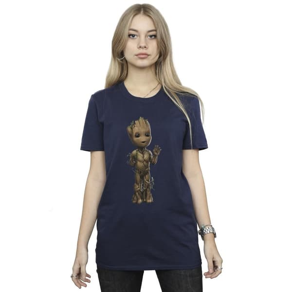 Marvel Dam/Tjej I Am Groot Wave Pose Boyfriend-T-shirt i bomull