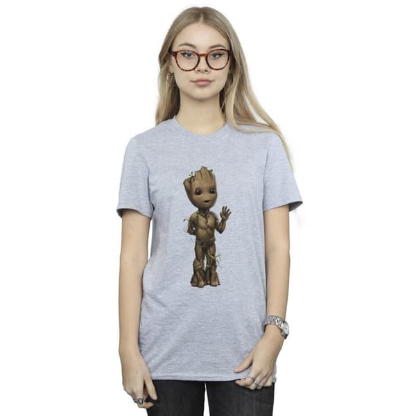 Marvel Dam/Tjej I Am Groot Wave Pose Boyfriend-T-shirt i bomull
