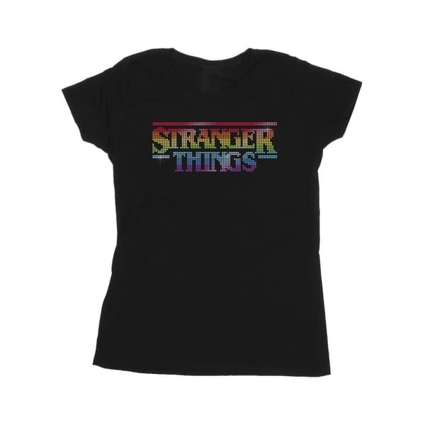 Netflix Womens/Ladies Stranger Things Rainbow Dot Logo Cotton T-Shirt