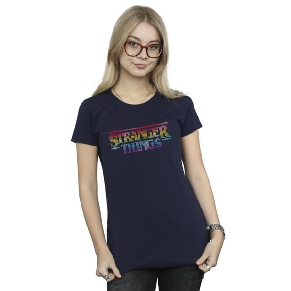 Netflix Womens/Ladies Stranger Things Rainbow Dot Logo Cotton T-Shirt