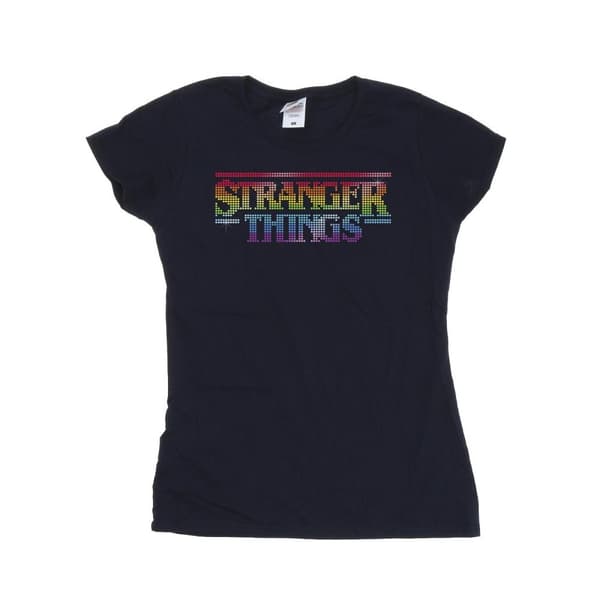 Netflix Womens/Ladies Stranger Things Rainbow Dot Logo Cotton T-Shirt
