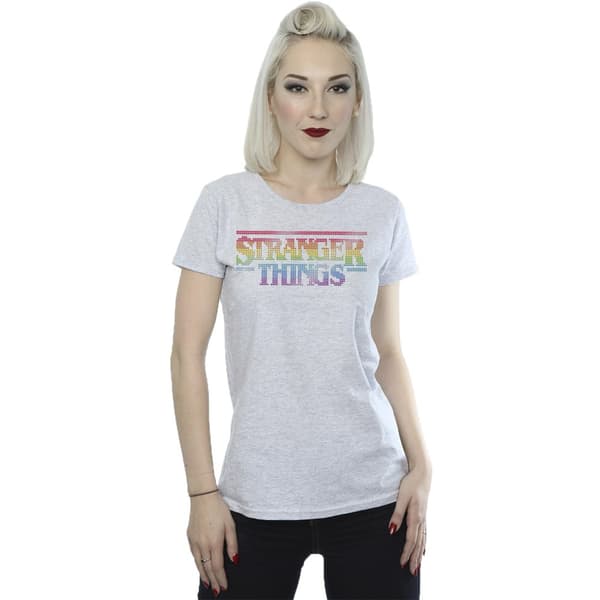 Netflix Womens/Ladies Stranger Things Rainbow Dot Logo Cotton T-Shirt