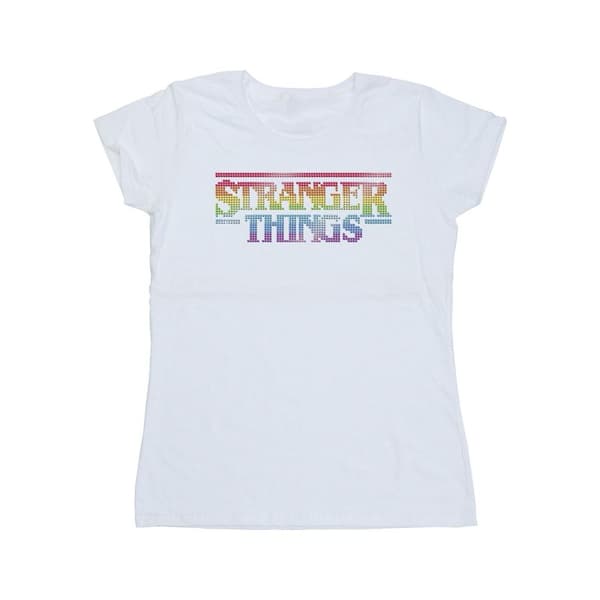 Netflix Womens/Ladies Stranger Things Rainbow Dot Logo Cotton T-Shirt