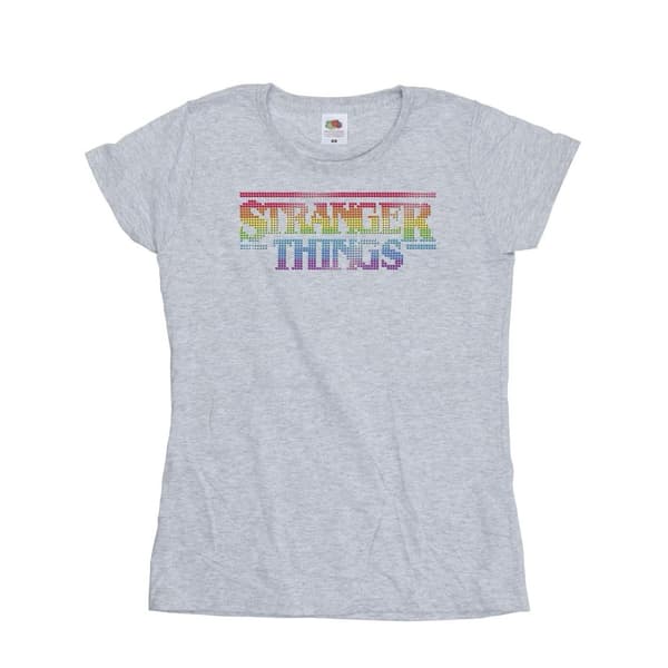 Netflix Womens/Ladies Stranger Things Rainbow Dot Logo Cotton T-Shirt