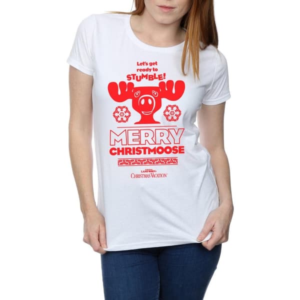 National Lampoon´s Christmas Vacation T-shirt i bomull - dam/dam Merry Christmoose