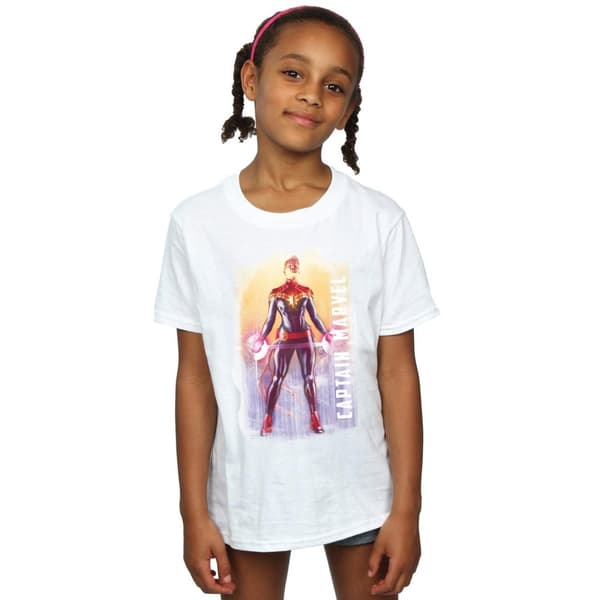 Marvel T-shirt i bomull med akvarellfärg från Captain Marvel