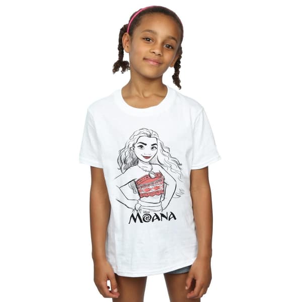 Disney Girls Moana Sketch Cotton T-Shirt