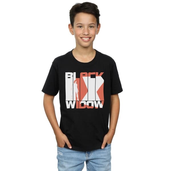Marvel Boys Black Widow Movie Bars Logo T-Shirt