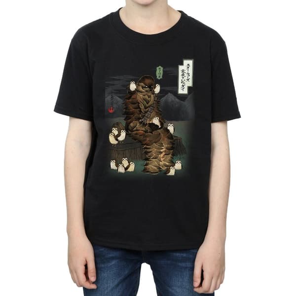 Star Wars Pojkar Den sista jedin Japansk Chewbacca Porgs T-shirt