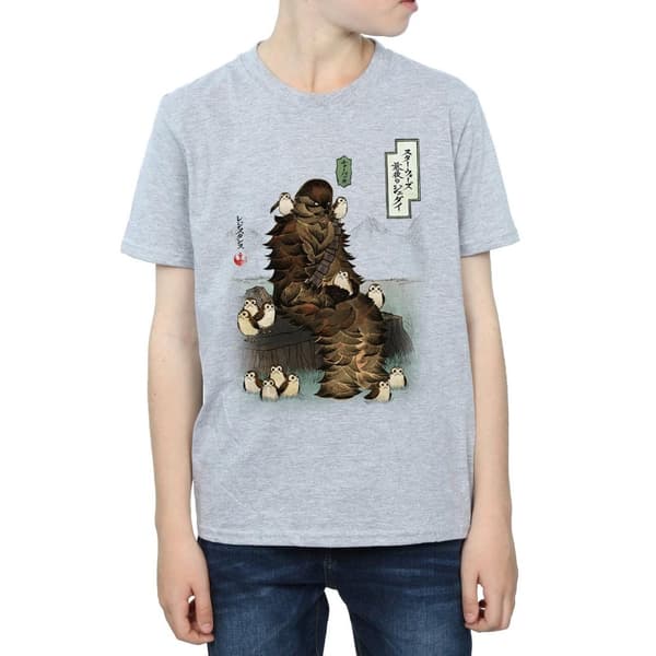 Star Wars Pojkar Den sista jedin Japansk Chewbacca Porgs T-shirt