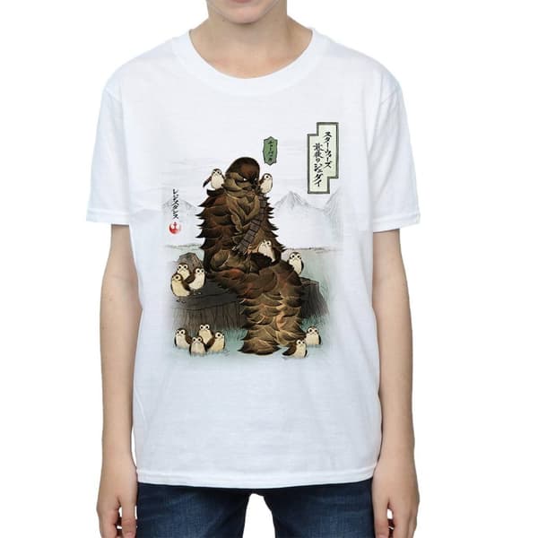 Star Wars Pojkar Den sista jedin Japansk Chewbacca Porgs T-shirt