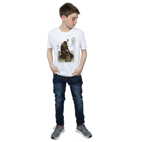 Star Wars Pojkar Den sista jedin Japansk Chewbacca Porgs T-shirt