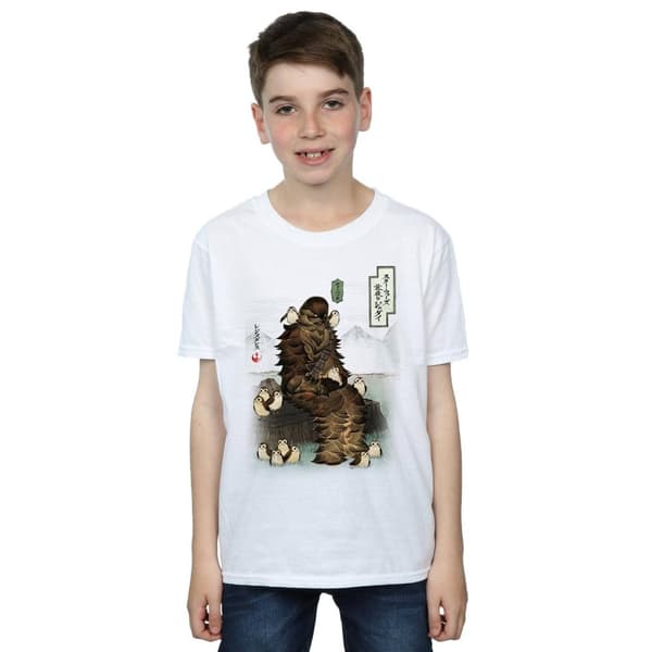 Star Wars Pojkar Den sista jedin Japansk Chewbacca Porgs T-shirt