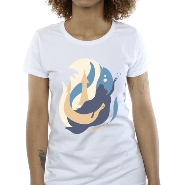 Disney Dam/Tjej Den lilla sjöjungfrun Colour Silhouettes Bomulls-T-shirt