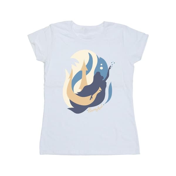 Disney Dam/Tjej Den lilla sjöjungfrun Colour Silhouettes Bomulls-T-shirt