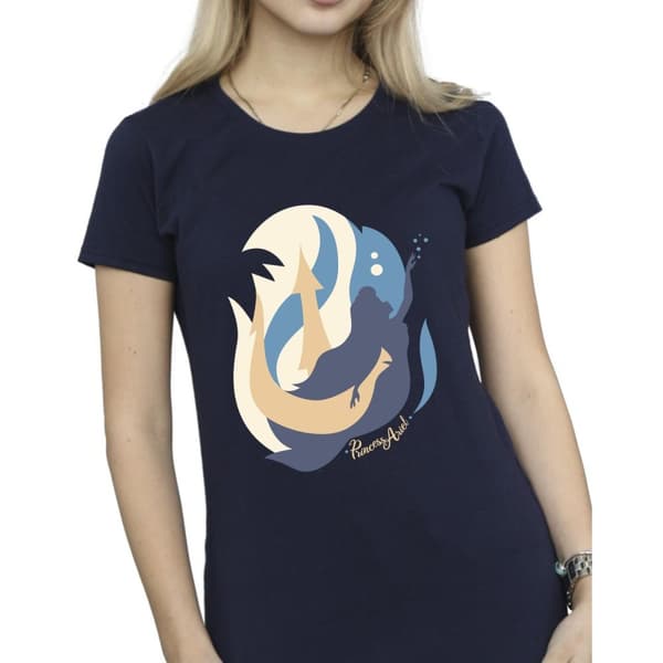 Disney Dam/Tjej Den lilla sjöjungfrun Colour Silhouettes Bomulls-T-shirt