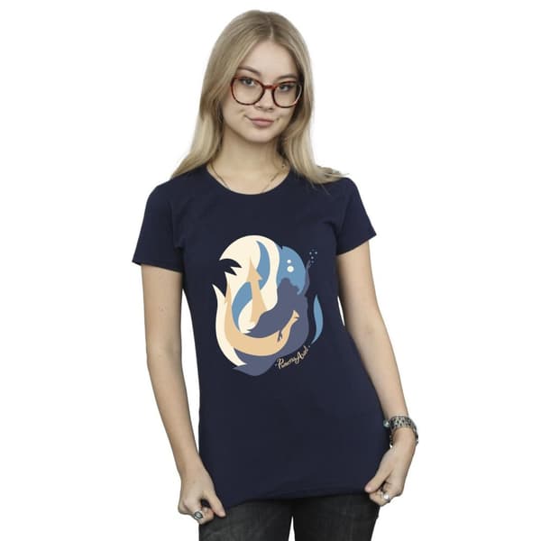 Disney Dam/Tjej Den lilla sjöjungfrun Colour Silhouettes Bomulls-T-shirt