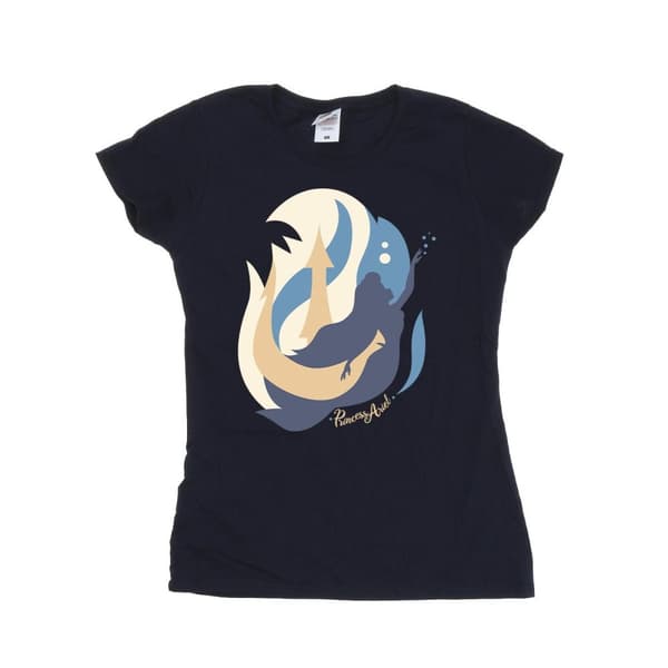 Disney Dam/Tjej Den lilla sjöjungfrun Colour Silhouettes Bomulls-T-shirt