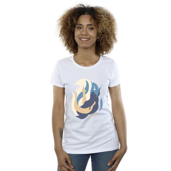 Disney Dam/Tjej Den lilla sjöjungfrun Colour Silhouettes Bomulls-T-shirt