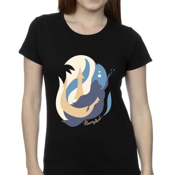 Disney Dam/Tjej Den lilla sjöjungfrun Colour Silhouettes Bomulls-T-shirt