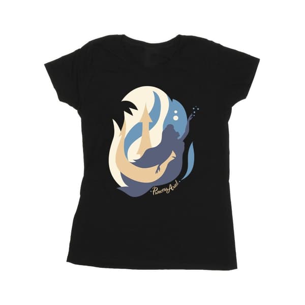 Disney Dam/Tjej Den lilla sjöjungfrun Colour Silhouettes Bomulls-T-shirt