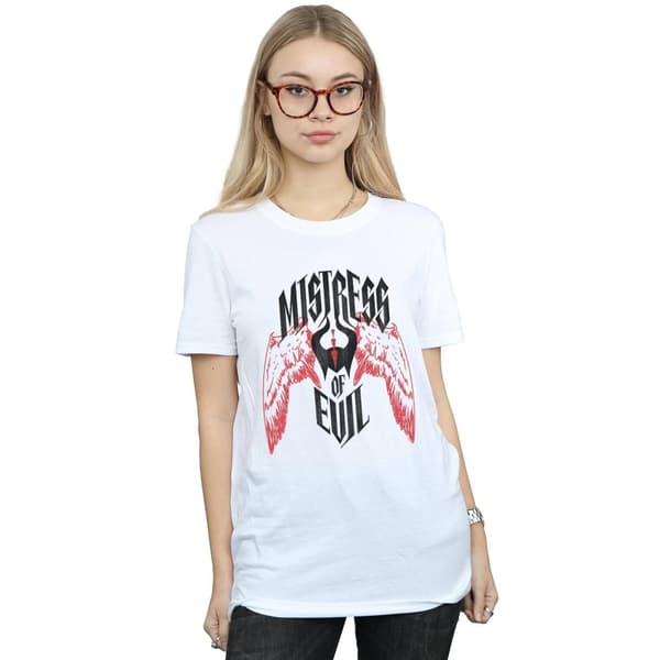 Disney Womens/Ladies Maleficent Mistress Of Evil Wings Cotton Boyfriend T-Shirt