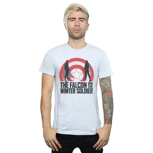 Marvel Mens The Falcon And The Winter Soldier Shield Silhouettes T-shirt