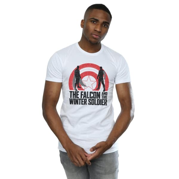 Marvel Mens The Falcon And The Winter Soldier Shield Silhouettes T-Shirt