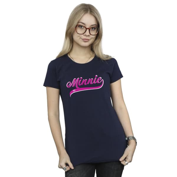 Disney Dam/Tjej Minnie Mouse Logo Bomulls-T-shirt