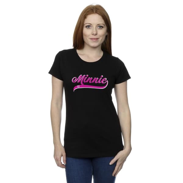 Disney Dam/Tjej Minnie Mouse Logo Bomulls-T-shirt