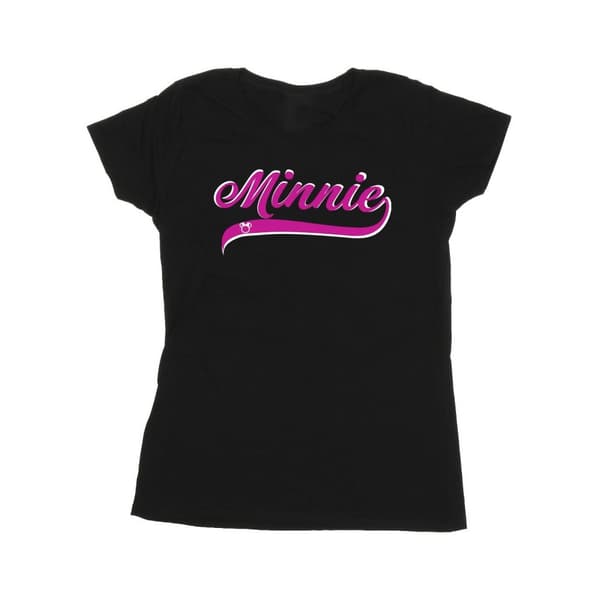 Disney Dam/Tjej Minnie Mouse Logo Bomulls-T-shirt