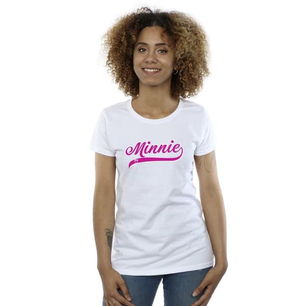 Disney Dam/Tjej Minnie Mouse Logo Bomulls-T-shirt