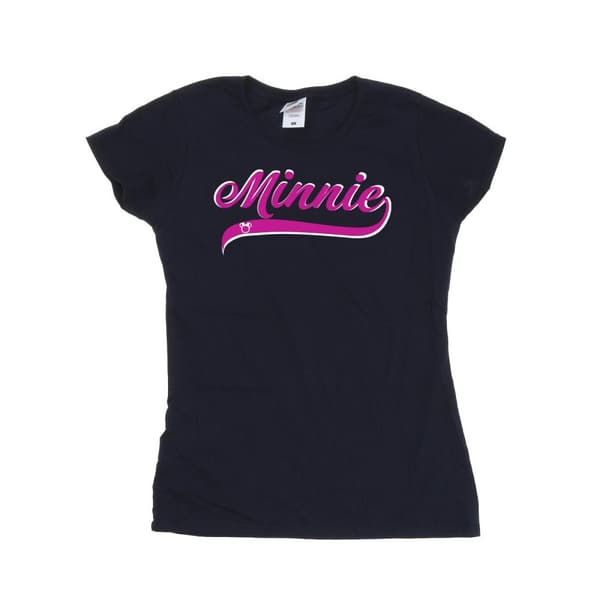Disney Dam/Tjej Minnie Mouse Logo Bomulls-T-shirt Navy Blue S