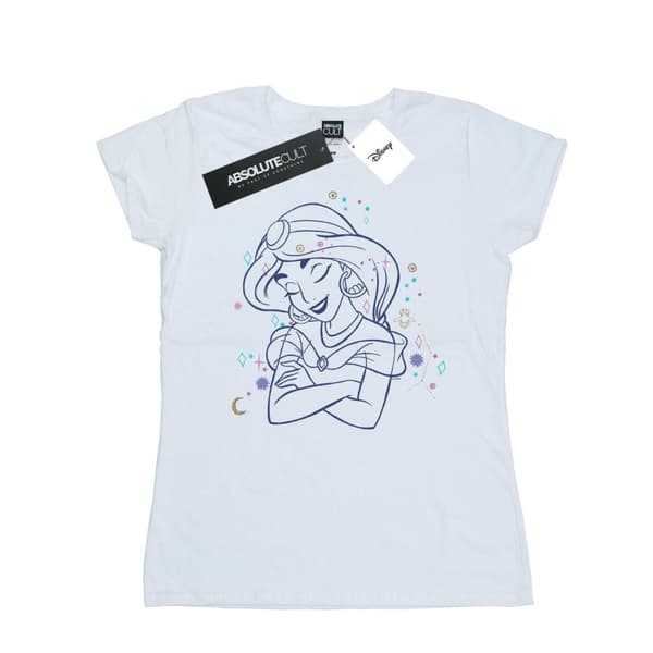 Disney Dam/Tjej Aladdin Prinsessan Jasmine Konstellation Bomulls T-shirt