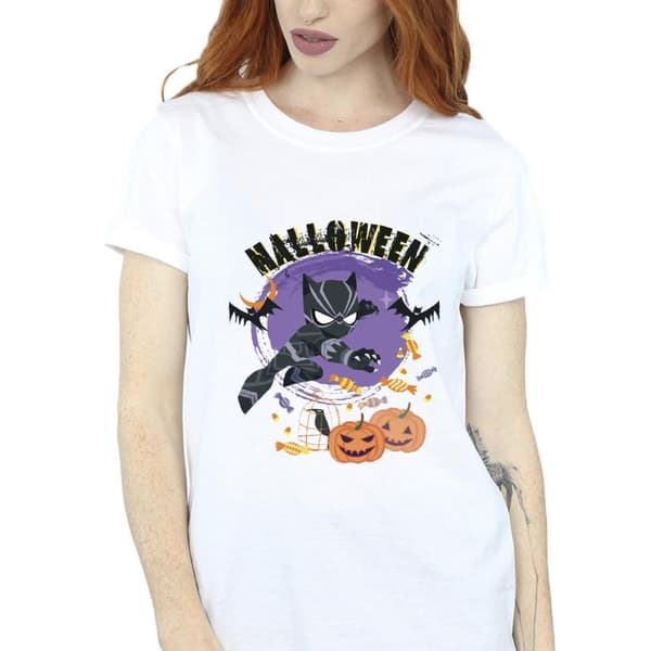 Marvel Womens/Ladies Black Panther Halloween Cotton Boyfriend T-Shirt