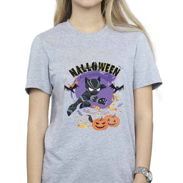 Marvel Womens/Ladies Black Panther Halloween Cotton Boyfriend T-Shirt