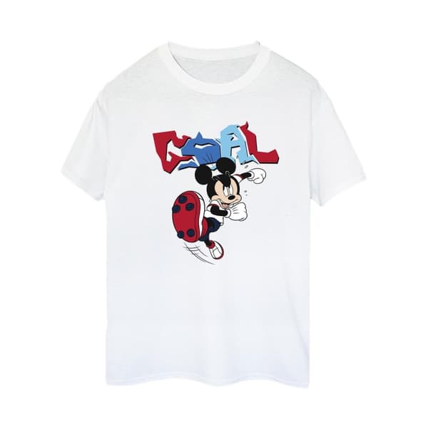 Disney Dam/Tjej Musse Pigg Mål Striker Pose Boyfriend T-shirt i bomull