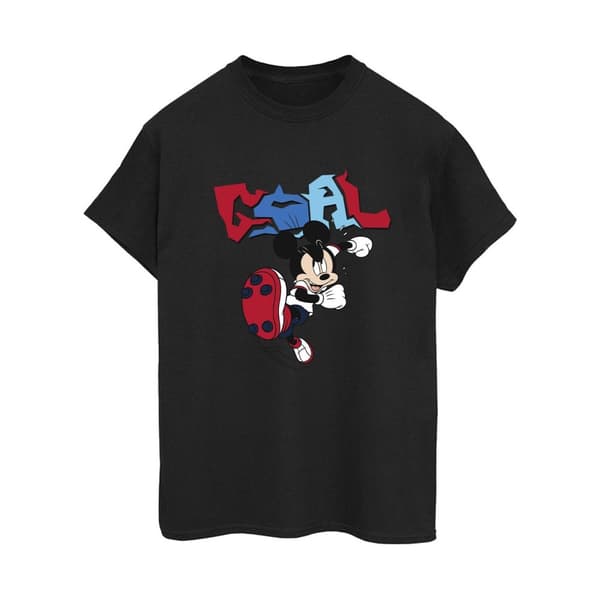 Disney Dam/Tjej Musse Pigg Mål Striker Pose Boyfriend T-shirt i bomull
