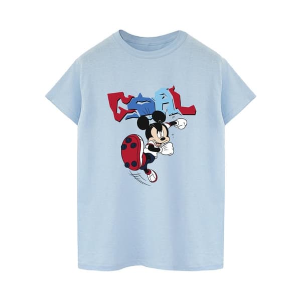Disney Dam/Tjej Musse Pigg Mål Striker Pose Boyfriend T-shirt i bomull