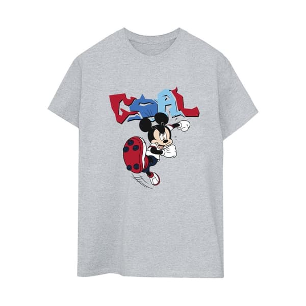 Disney Dam/Tjej Musse Pigg Mål Striker Pose Boyfriend T-shirt i bomull