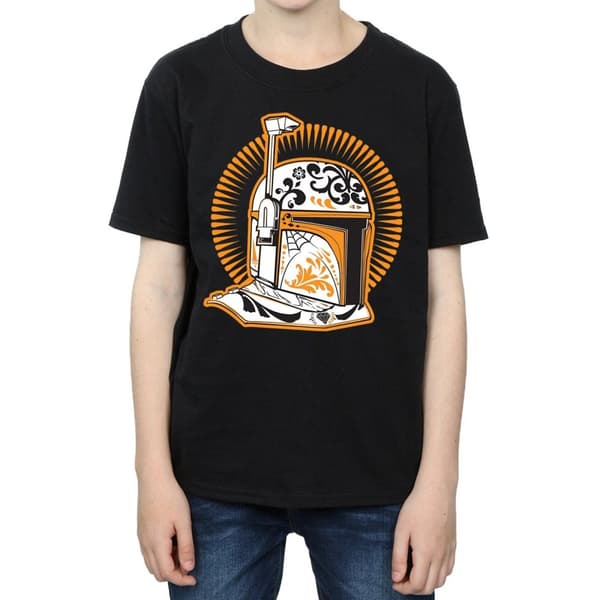 Star Wars Boys Boba Fett Dia De Los Muertos T-Shirt