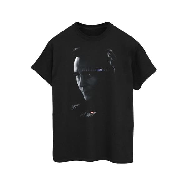 Marvel Womens/Ladies Avengers Endgame Avenge The Fallen Loki Cotton Boyfriend T-Shirt Black XL