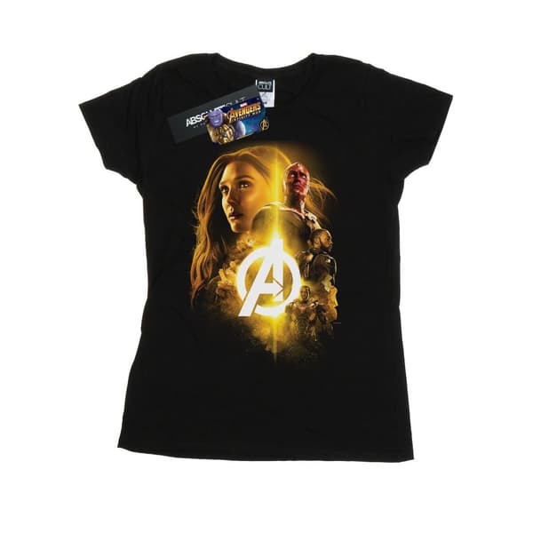 Marvel Womens/Ladies Avengers Infinity War Vision Witch Team Up Cotton T-Shirt Black XL